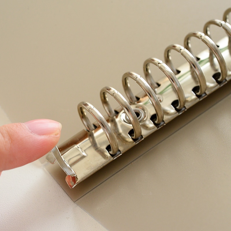 Catena Stationery Grey Translucence Binder A4/B5/A5 Loose-Leaf PP Shell Porous Paper Clip Folder File Organizer Office Accessory