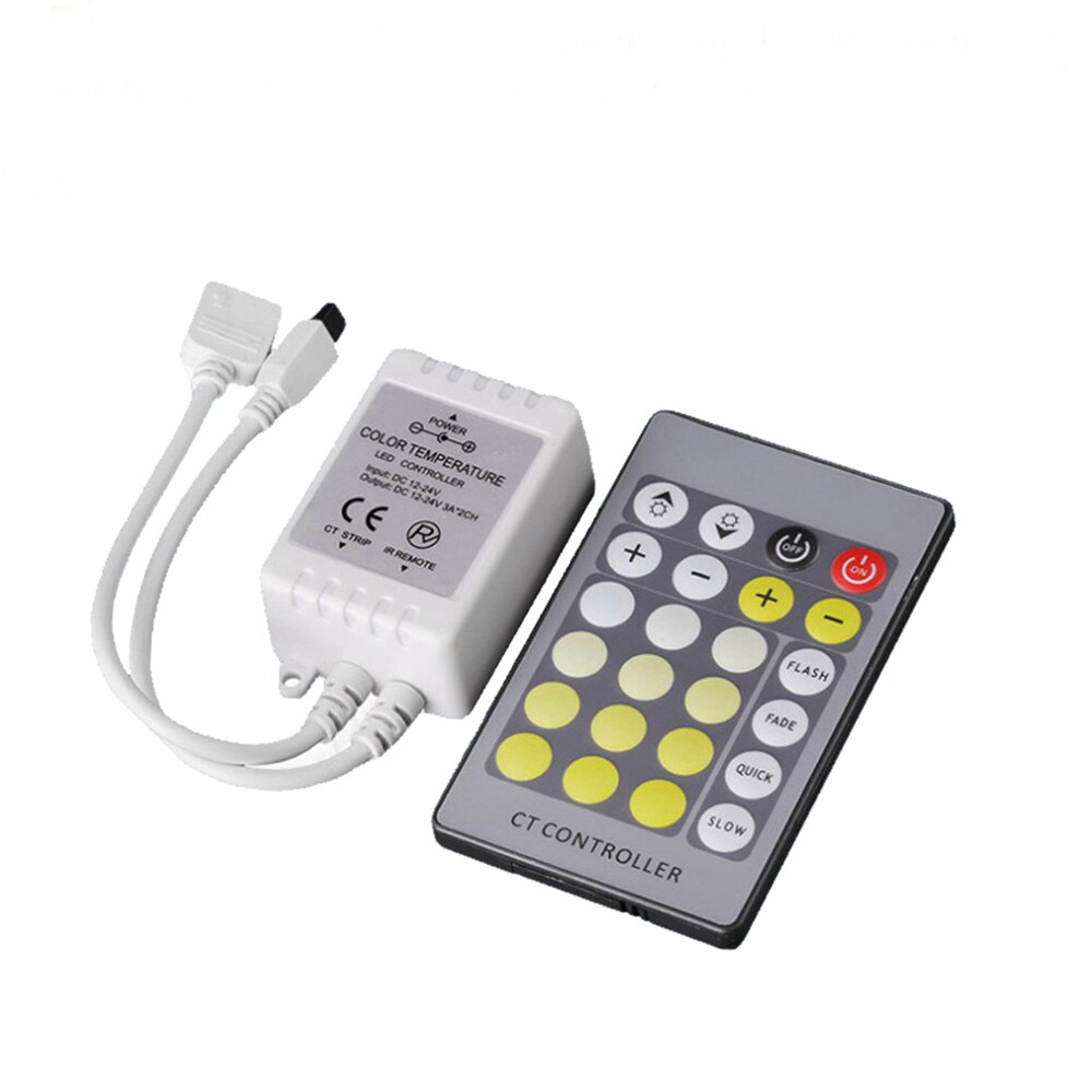 Led Controller 24 Keys IR CT RGB Controler Lights Controller Double Color Temperature IR Remote Dimmer DC 24V 6A For LED Strip