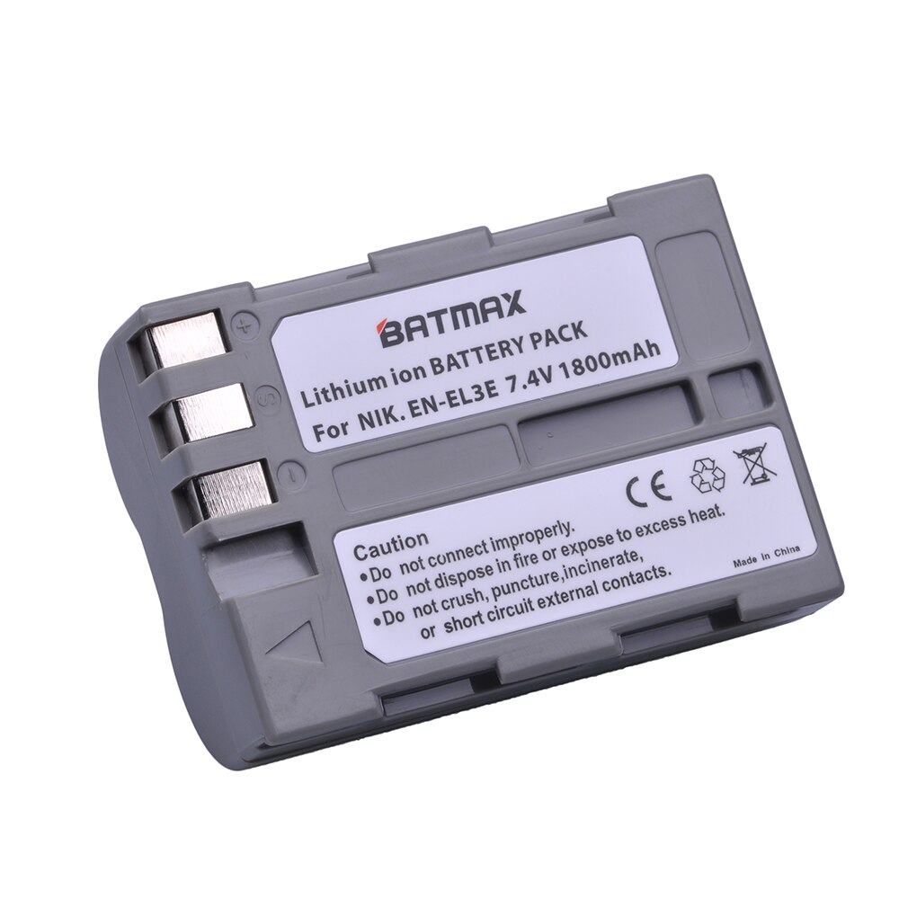 Batería Batmax EN-EL3E EL3 EL3E EN-EL3 + cargador Dual LED con puerto tipo C para Nikon D30 D50 D70 D70S D90 D80 D100 D200 D300: 1 battery