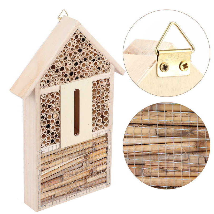 Wooden Insect House Bee House Shelter Garden Insect Nesting Box Handicrafts Outdoor Garden Decoration