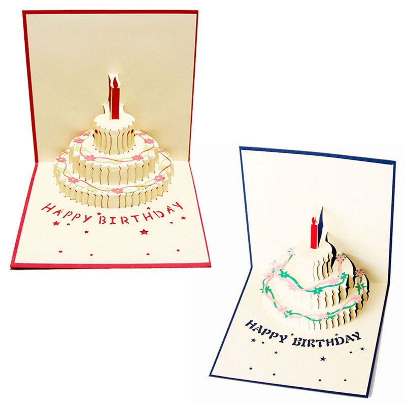 3-Ebene Geburtstag Kuchen 3D Pop hoch Gruß handgefertigt Kirigami Karten Geburtstag Karten gute