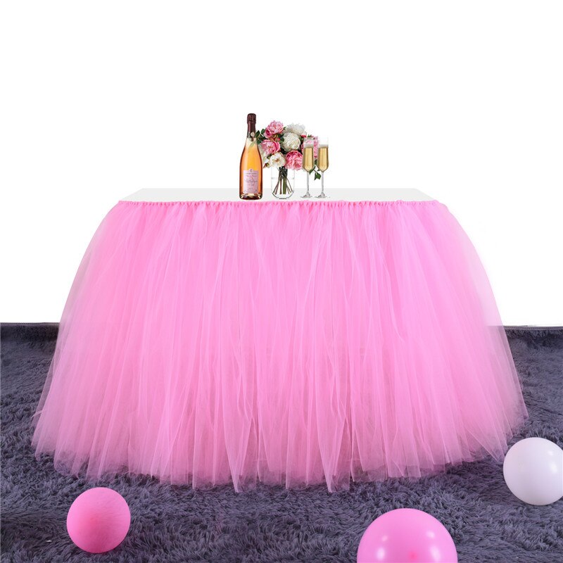 Mesh Fluffy Tutu Table Skirt Birthday Party Family Activities Table Skirt Dessert Table Party Wedding Decor Home Textile: 1