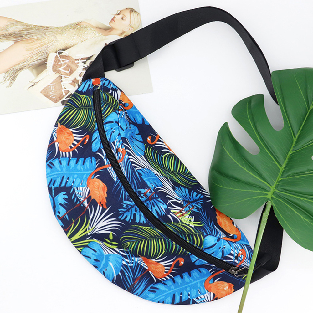 1Pc Taille Tasche Digitaldruck Sport fanny Pack draussen Brust Tasche Nylon Brust Pack Läuft Tasche Telefon Beutel (dunkelblau)