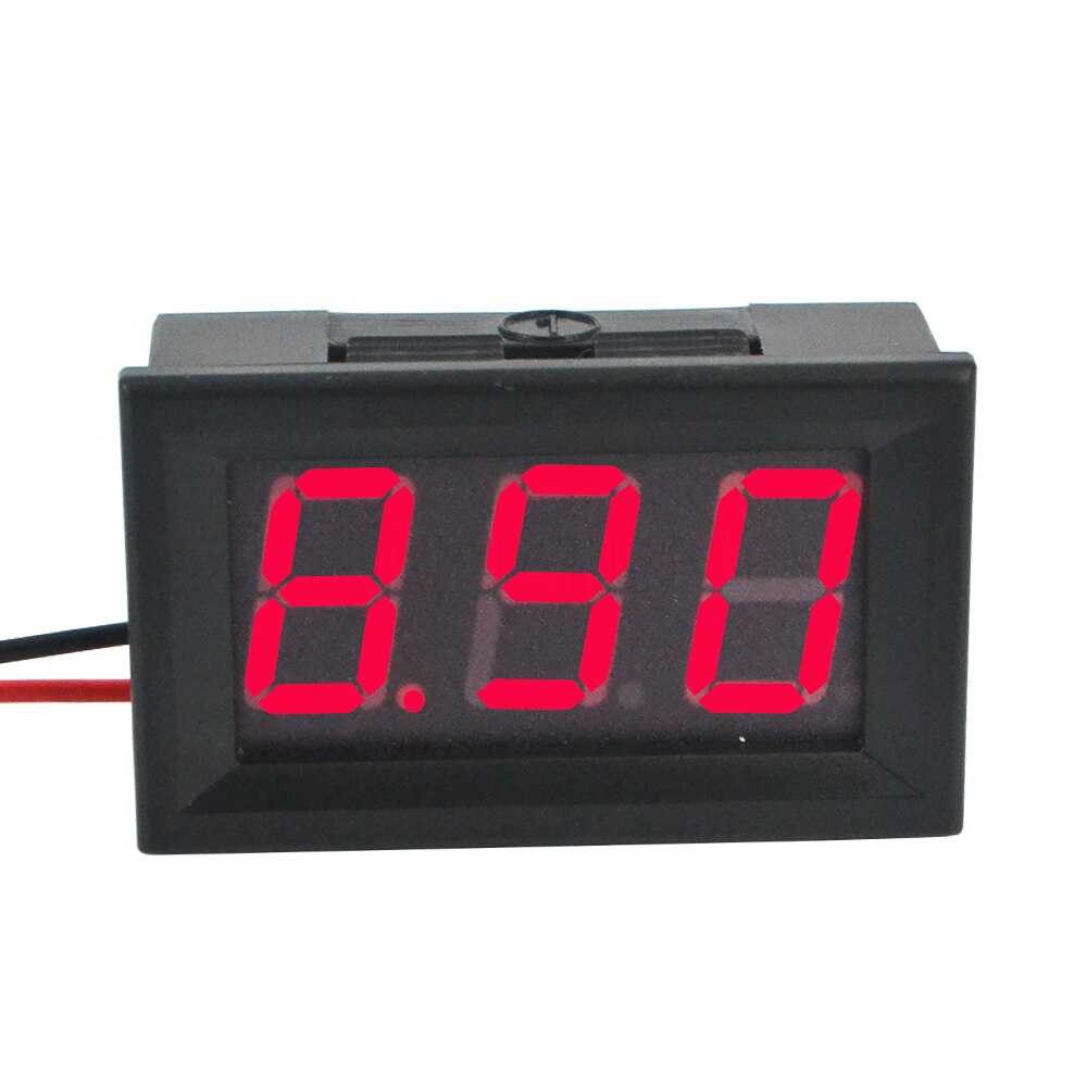 Rode Led Panel Meter Digitale Voltmeter Elektrische Instrumenten Met Twee-Draad Elektrische Instrument Voor Motorfiets Auto