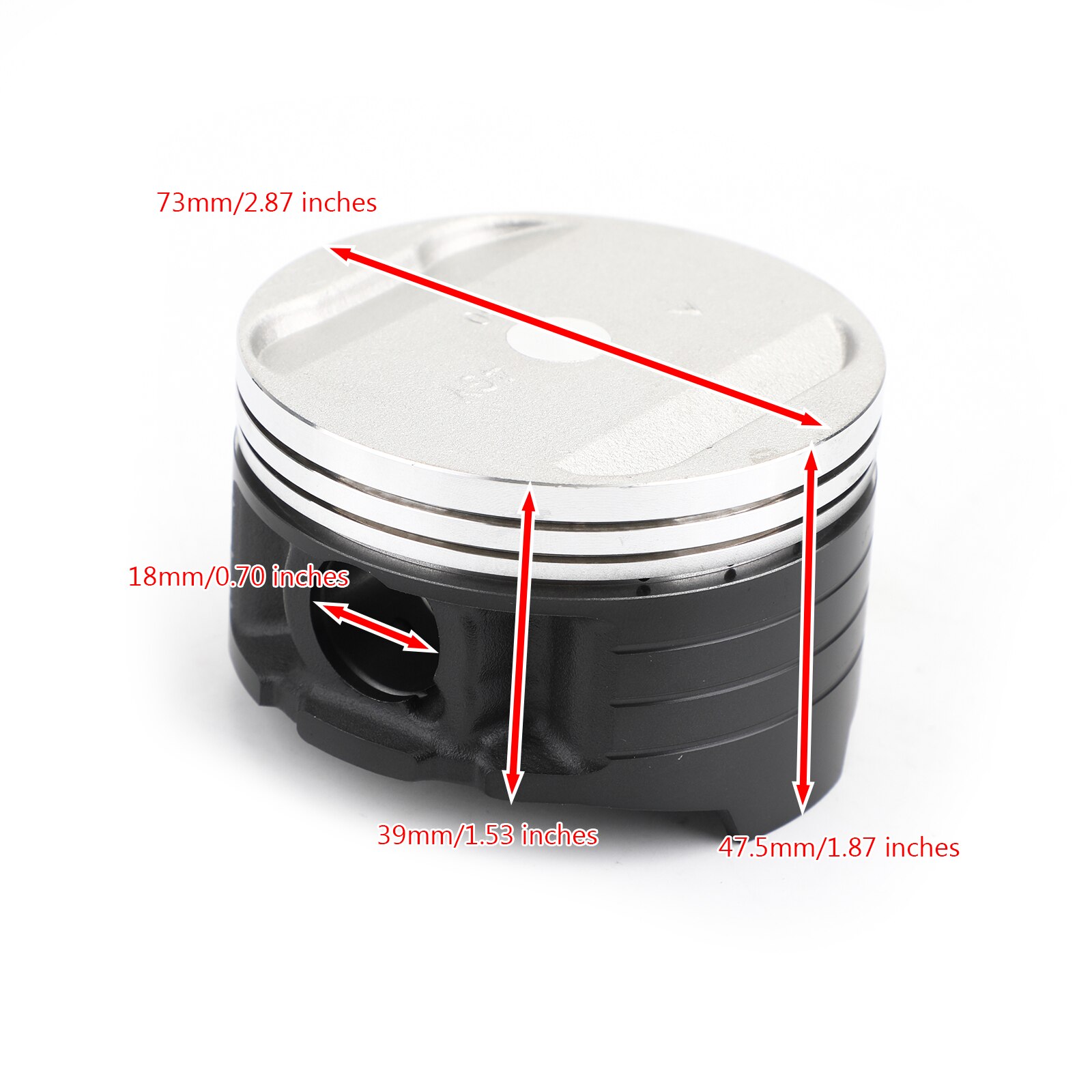 Artudatech Piston Rings Pin Kit Bore 73mm 73.25mm 73.5mm 73.75mm 74mm for Yamaha TT250R 93-04 TTR250 TT-R250 TTR 250: 73mm(STD)