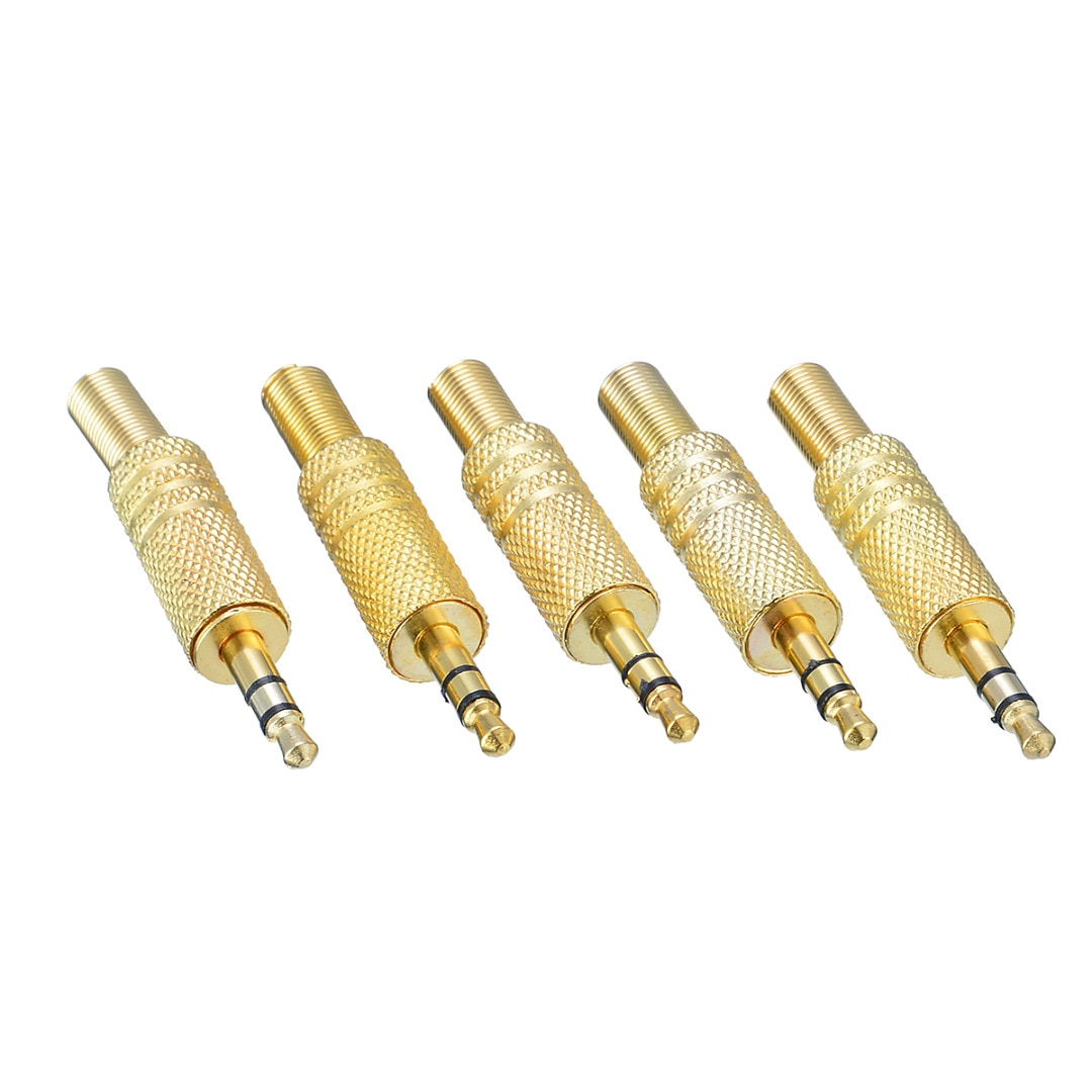 5pcs Mini 1/8Inch Jack Plug 3.5mm Stereo Audio Jack Plug Hoofdtelefoon Male Plug Coax Kabel audio Adapter Connector Solderen