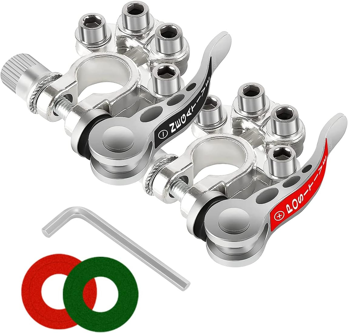 2PCS Battery Terminal Connector Kit for 12V 24V Positive Negative Car Boat Marine Battery Post Terminals Clamp Connectors Tools: WHITE