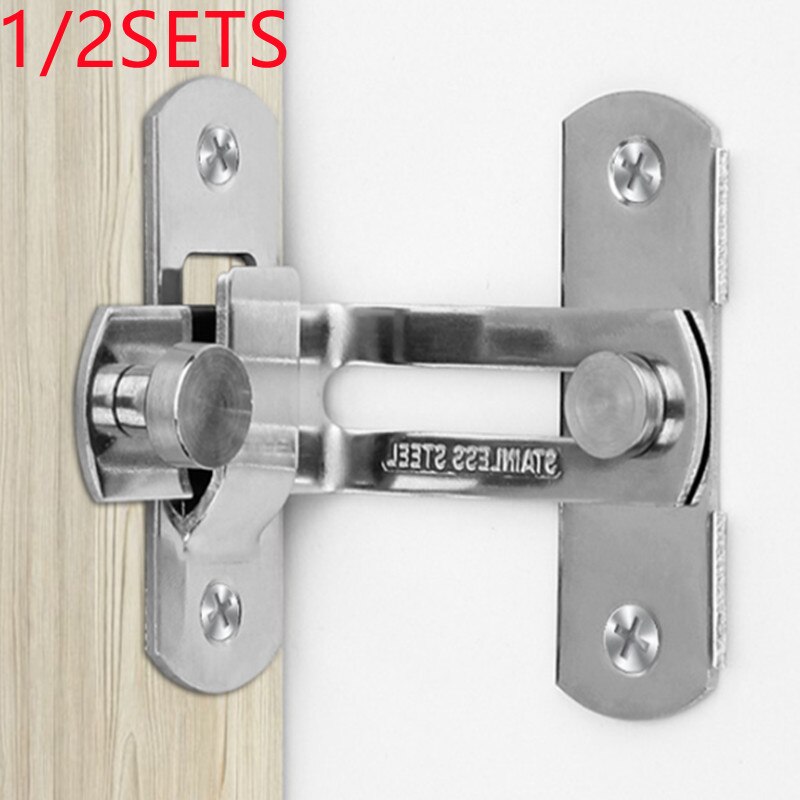 Verrou de porte de toilette à 90 degrés, 1/2 ensembles, avec loquet, outils de sécurité, pour armoire de grange, salle de bains, accessoires de cuisine, amélioration de l&#39;habitat