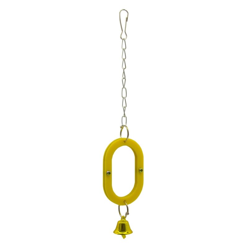 H7EA Vogel Spiegels Voor Kooi Acryl Spiegel Met Bel Plastic Rand Metalen Opknoping Lus Houden Vogels Bezet En Actief: Small house