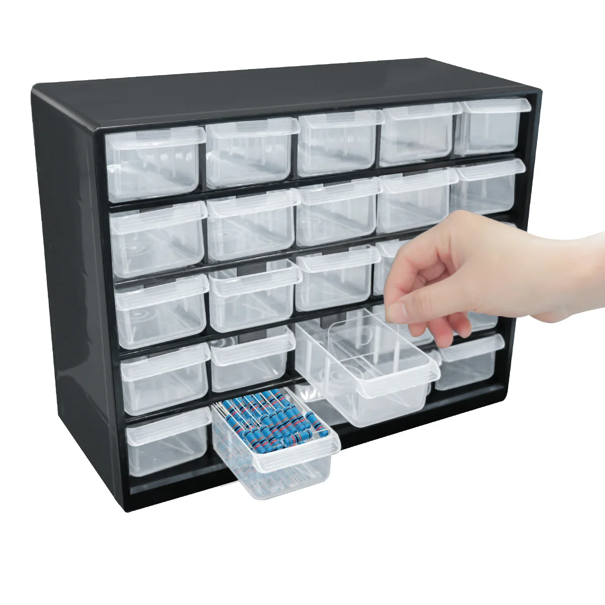 25 Multi-grid Drawer Parts Box Wall-mounted Screw Classification Component Box Tool Case electronic components Storage ToolBox