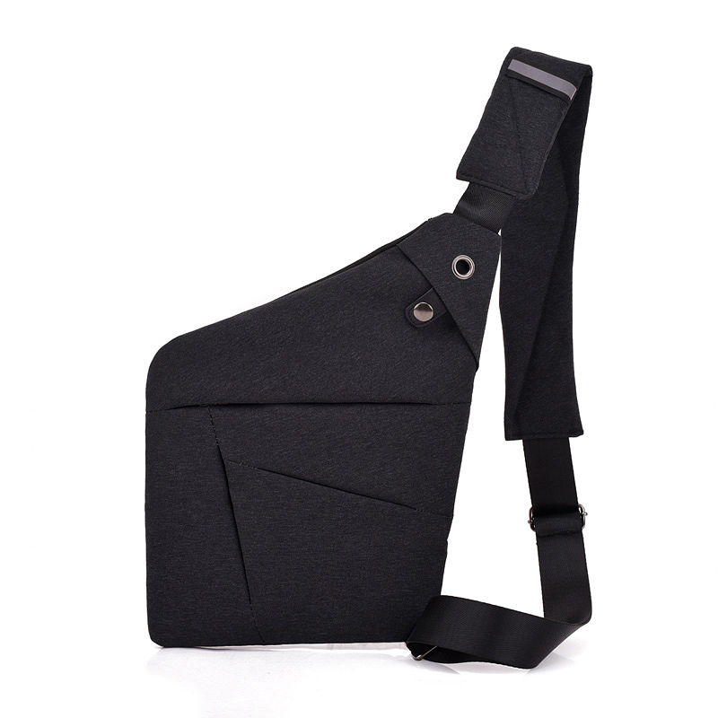 Fabra Anti-Theft Männer Messenger Schulter Taschen Männer Brust Pack Männer Retro Trapez Sharp Crossbody-tasche Motorrad Sling Tasche schwarz: black