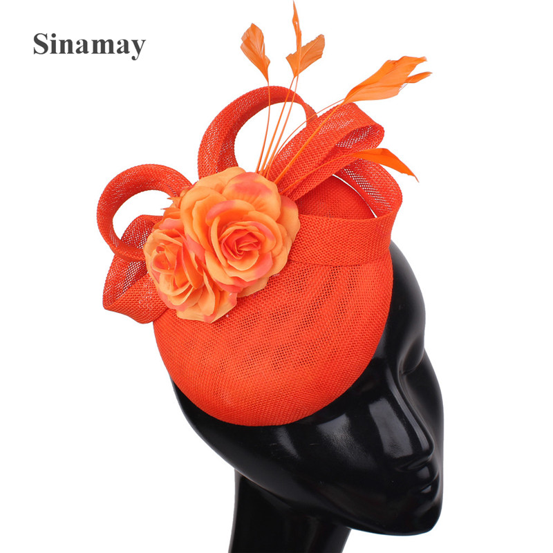 Elegante Damesmode Haar Bruiloft Fascinator Hoed Hoofdband Chique Hoofddeksels Met Hoofdband Fancy Mesh Formele Chapeau Cap