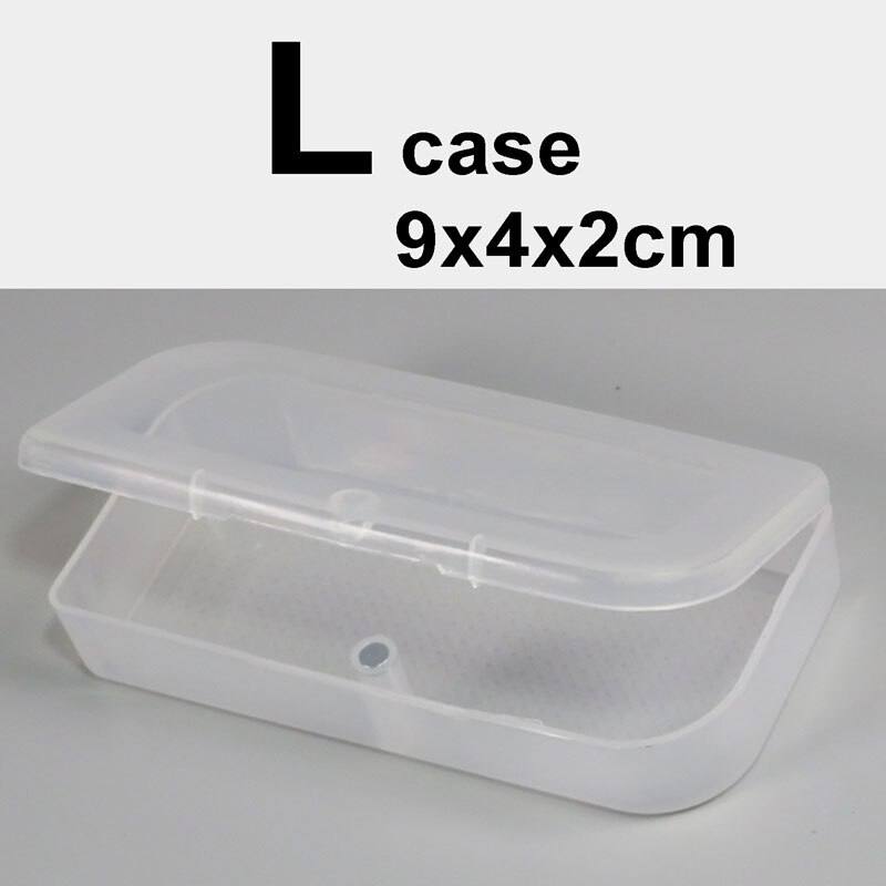 WAKEWO small Clear transparent box memory TF micro SD card case sim card adapter earphone collection box storage: L case