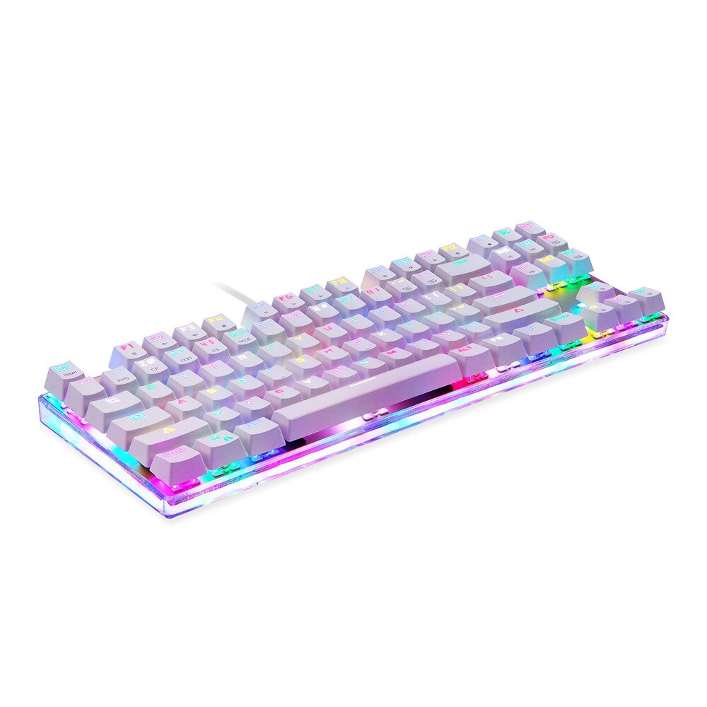 Keyboards Gaming White MotoSpeed K87s Colorful Illuminated Backlight Usb Wired Gaming Backlit Keyboard