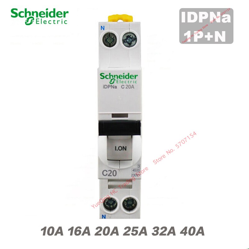 Schneider Alle Series Mcb Circuit Breaker Lucht Schakelaar 18Mm Kleine Mini 2P Idpna 1P + N Ac 10A 16A 20A 25A 32A 40A