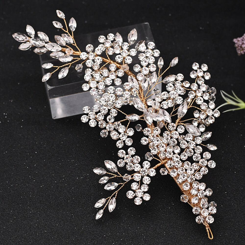 Handmade Gold Color Headband Hairband Vintage Headpiece Bride Prom Headwear Headdress Bridal Jewelry Wedding Hair Accessories main image 0