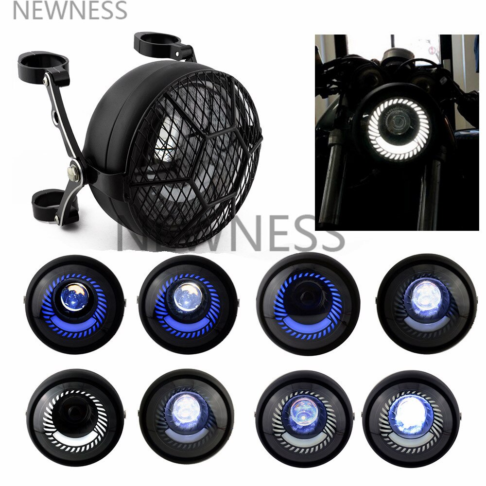 Phare LED de moto pour Harley Cafe Racer phare LED support de montage réglable