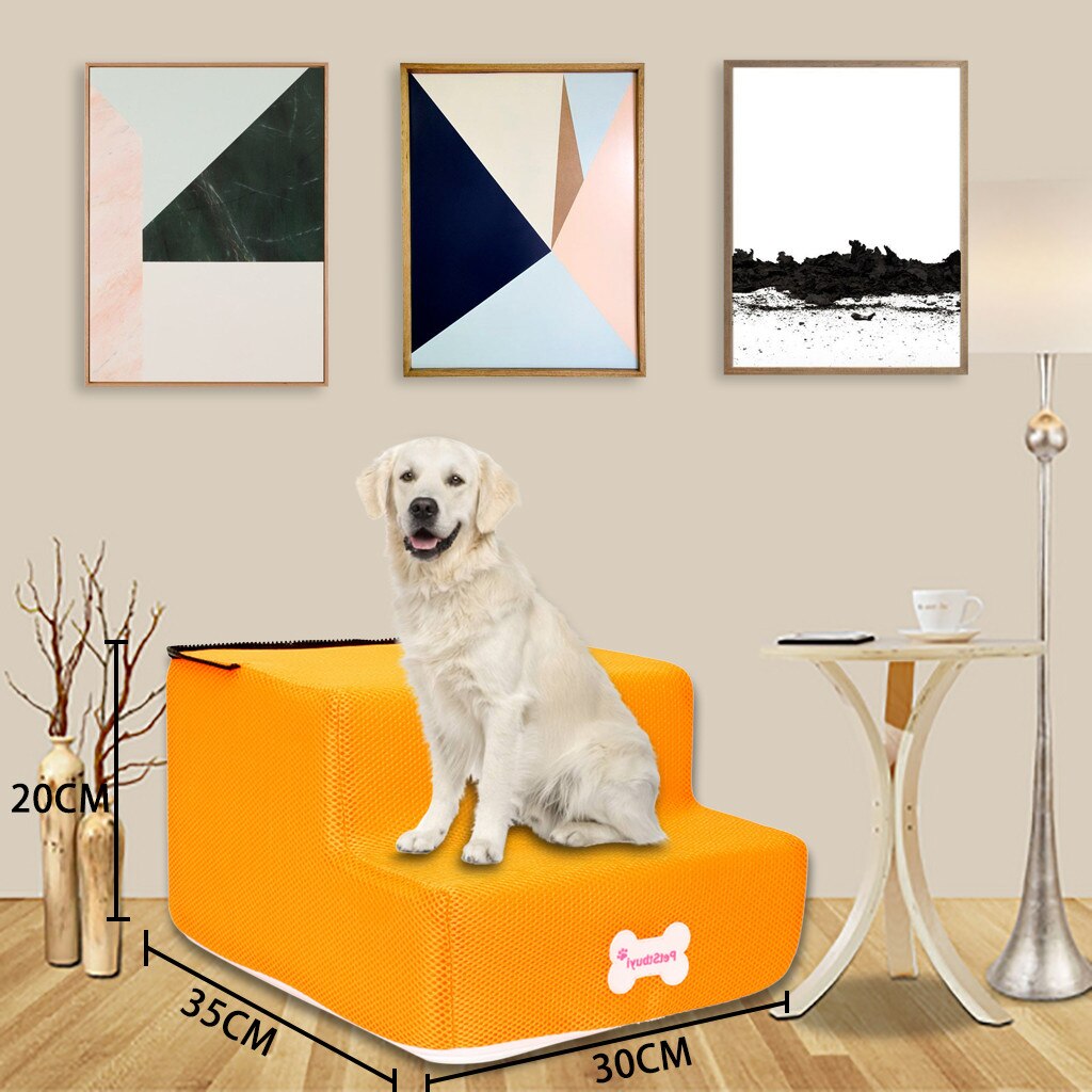 Hond Huis Hond Trappen Huisdier 3 Stappen Trap voor Kleine Hond Kat Pet Ramp Ladder Anti-slip Verwijderbare honden Bed Trappen FW3