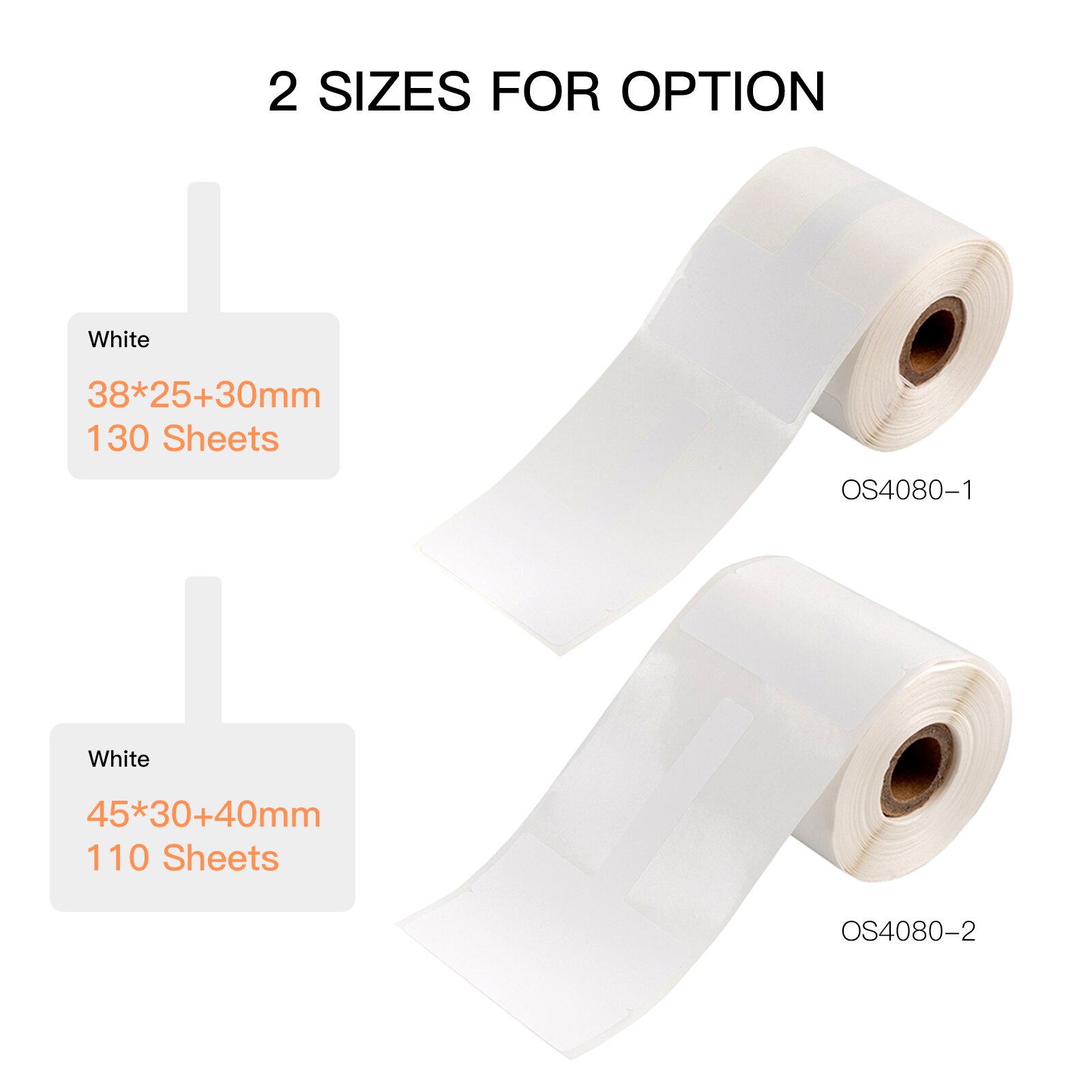 Aibecy 130sheets/roll T-Shape Cable Label Paper Self-Adhesive Jewelry Label Paper Thermal Printing Paper for Thermal Printers