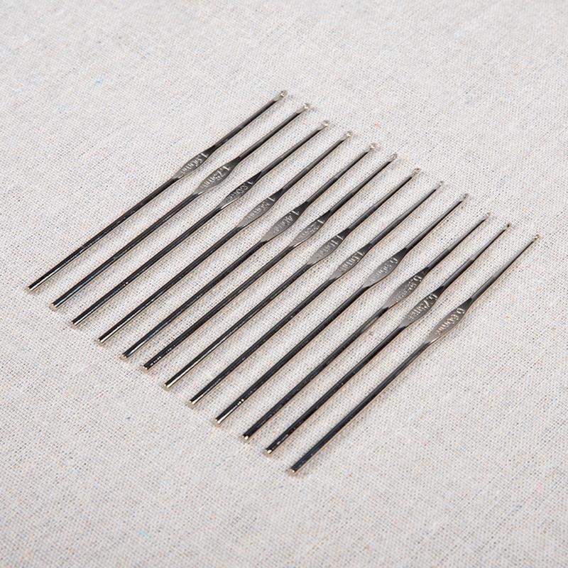 0.6-1.9mm uncinetto ferri da maglia in acciaio inox fai da te fatti a mano filato tessuto maglione ganci per maglieria aghi strumenti