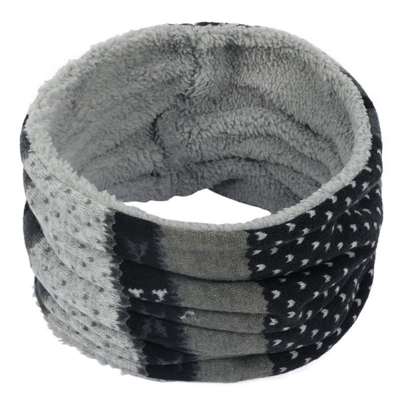 Winter warme gebreide ring sjaals print dikke binnenkant super elastische gebreide sjaals bandana nekwarmers sjaal mannen vrouwen: A5