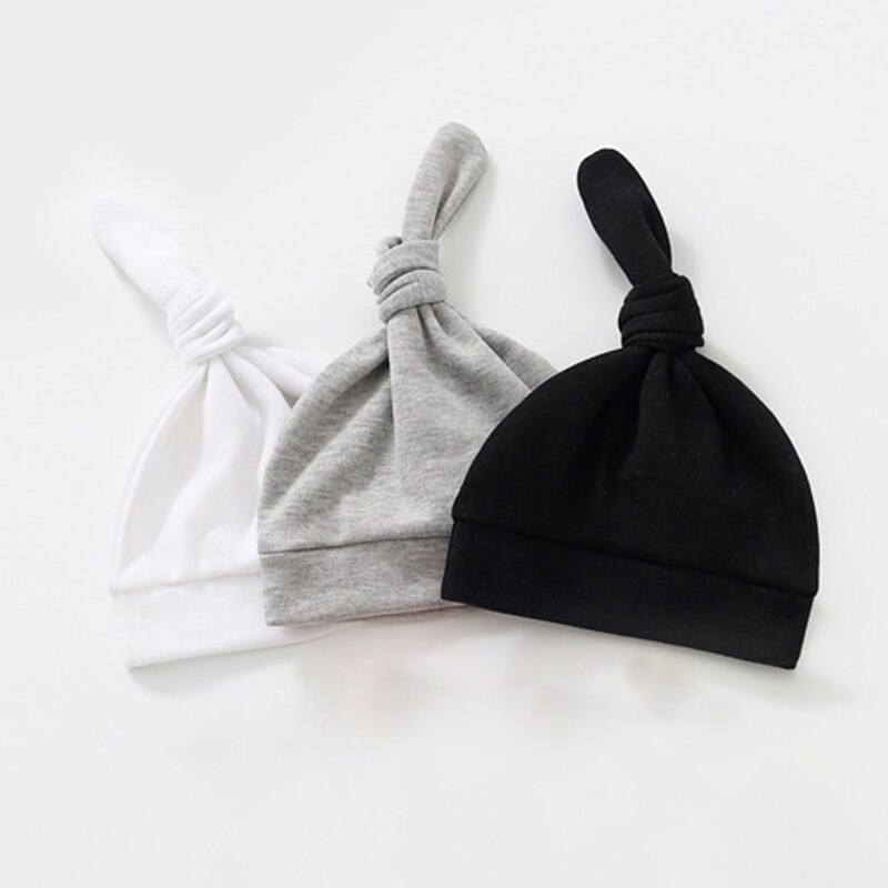2Stck Baby Hütte Handschuhe einstellen Frühling Herbst Mädchen Jungen Mütze Deckel Fäustlinge Solide Farbe Weiche Baumwolle Knoten Neugeborenen schlaf Hütte