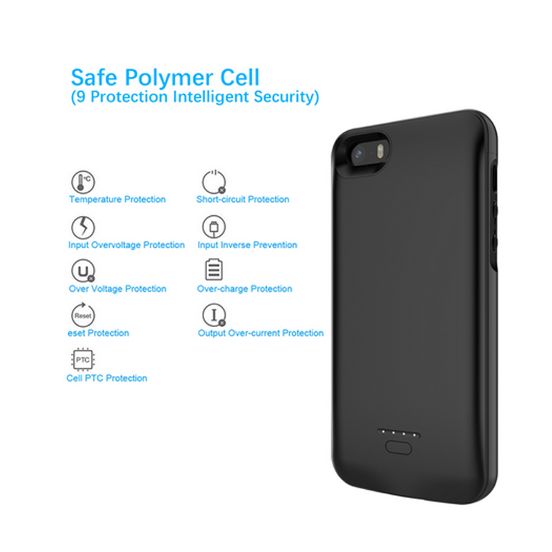 4000mah Battery Charger Case For Iphone Se 5se 5 5s Power Bank Charging Powerbank Case For Iphone 5 6 7 8 X Battery Case