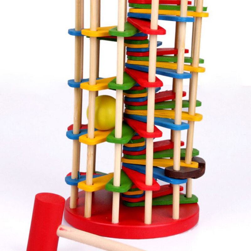 Wallboy populaire Houten klop bal ladder voor kinderen hand-oog coördinatie baby klop klop spinning tafel houten educatief