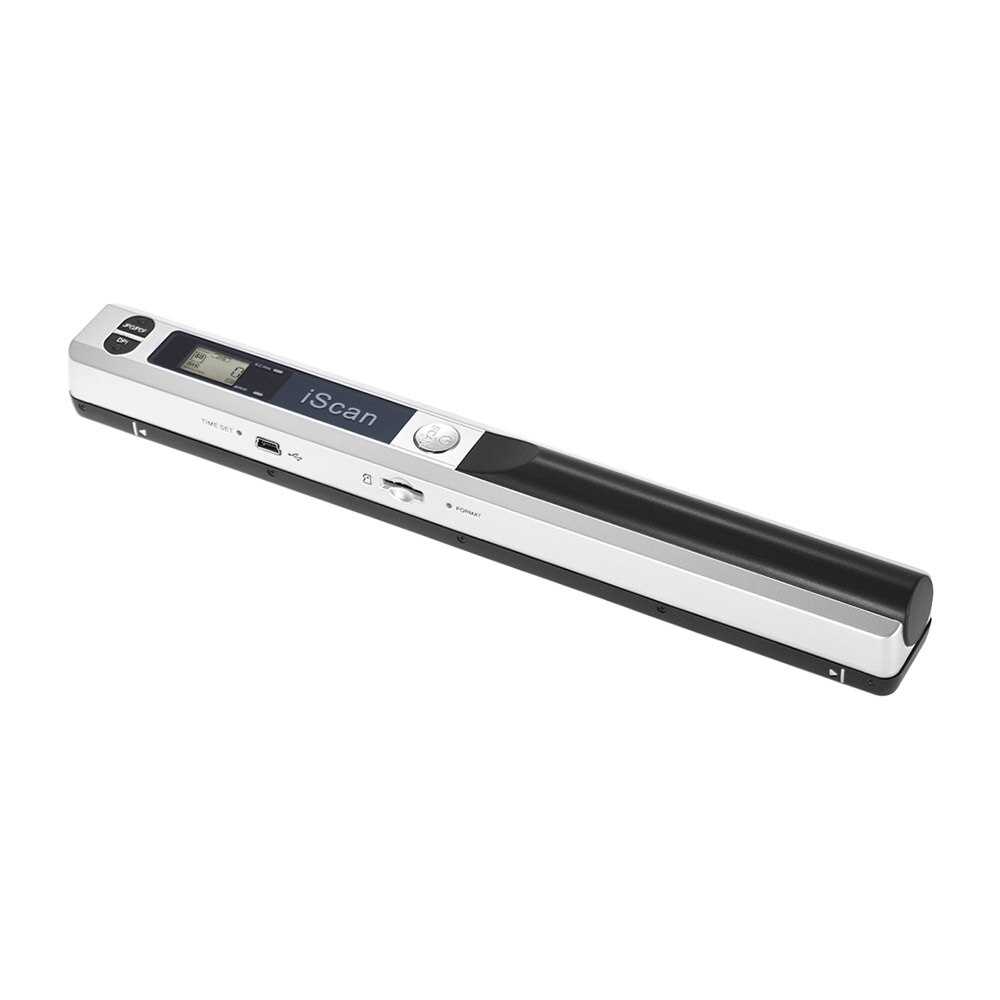 Draagbare Handheld Wand Draadloze Scanner A4 Size 900 Dpi Jpg/Pdf Formaat Lcd Display Met Beschermende Zak Voor Business document: Silver