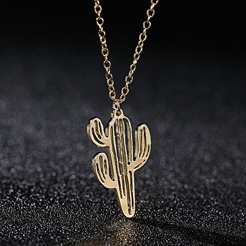 Rinhoo Simple Couple Stainless Steel Necklace Hollow Cactus Heart Flower Pendents Jewelry For Men and Women: 4