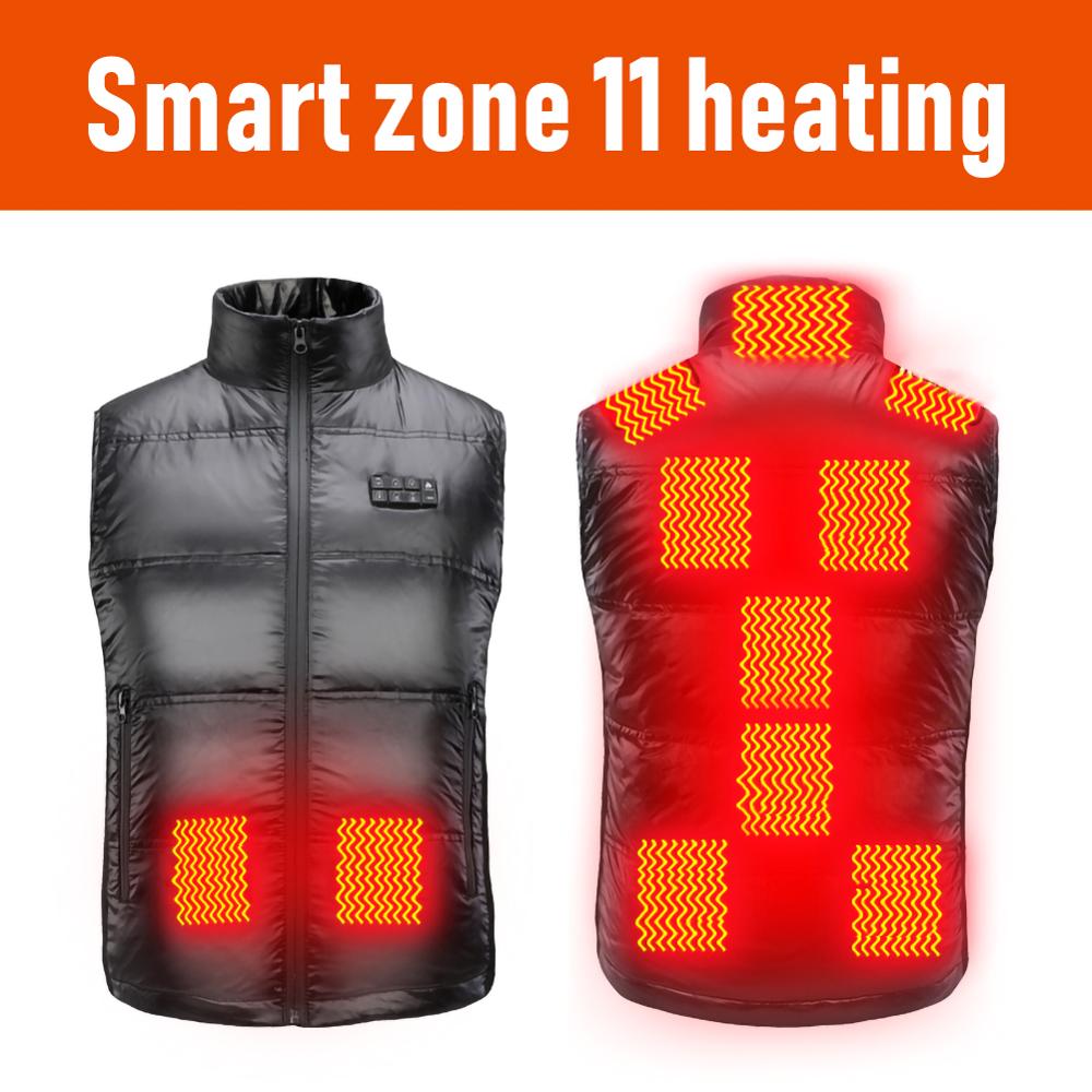 Heating Vest 11 Areas Heater 3 Intelligent Temperature Control USB Infrared Heated Vest jacket Electric for Men Women Sports C