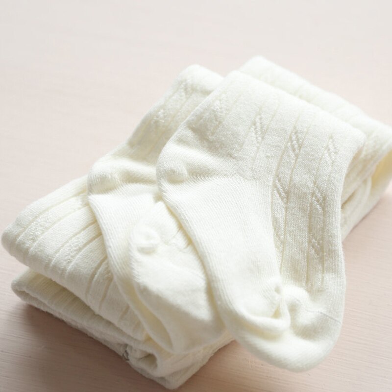 Baby Herfst Winter Panty Baby Peuter Kid Meisje Geribbelde Kousen Katoen Warm Panty Solid Candy Kleur: white / 126-140cm