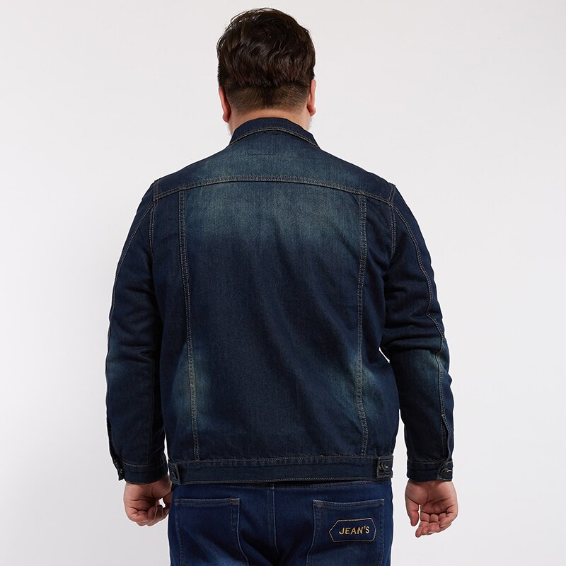 Klassieke spijkerjas heren merkkleding 100%  katoenen casual heren spijkerjas donkerblauw effen jas heren plus maat 8xl 7xl 6xl