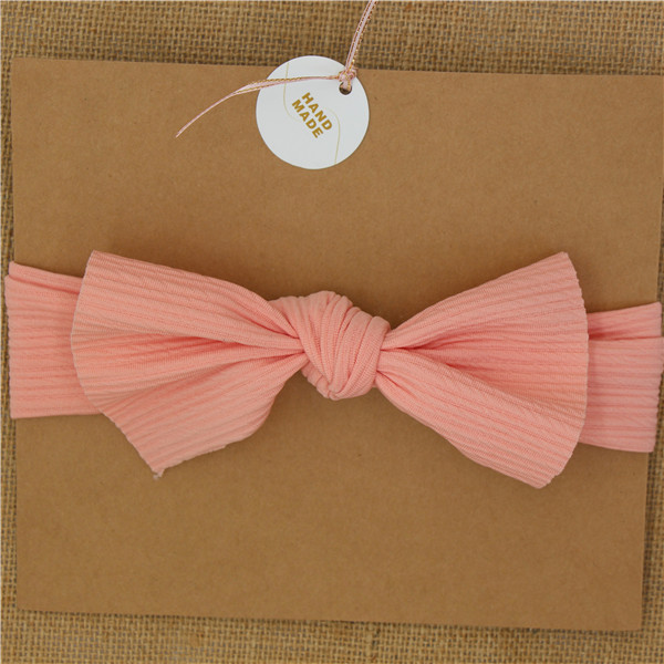 Bandeau à nœuds pour bébé, gros nœud noué, en tissu extensible, solide, accessoires pour cheveux de bébé: Rose foncé