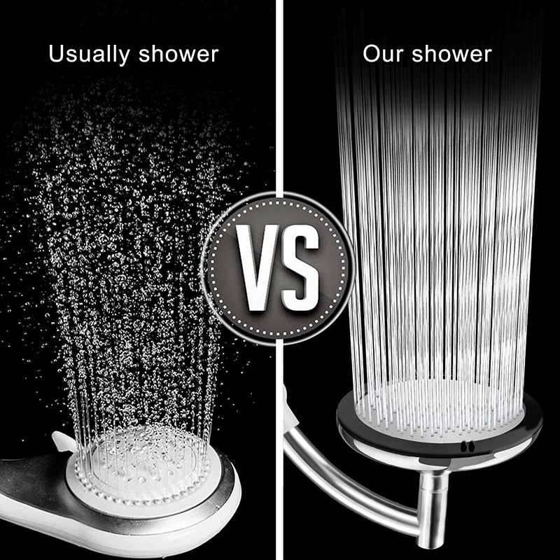 Black edge top spray nozzle handheld shower head shower head shower 6 inch top spray water heater booster nozzle