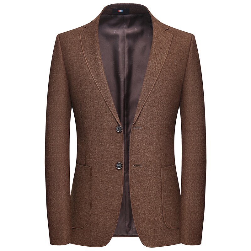 Schinteon-Chaqueta coreana para hombre, prendas de vestir ajustadas, ropa informal inteligente de para y boda, Primavera: Camel / M