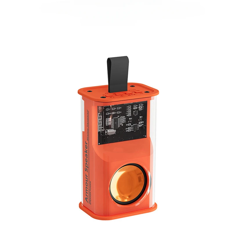 Bluetooth-högtalare med  a36 blinkande led-lampor, bärbar utomhushögtalare med subwoofer och stöd för tf-kort, fm-radio, vattentät: Orange