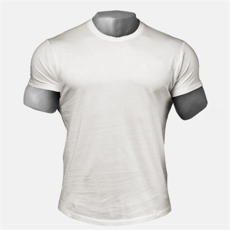 Men t shirt Spring summer Slim shirts male Tops Leisure Bodybuilding Short Sleeve Personality Tees clothing