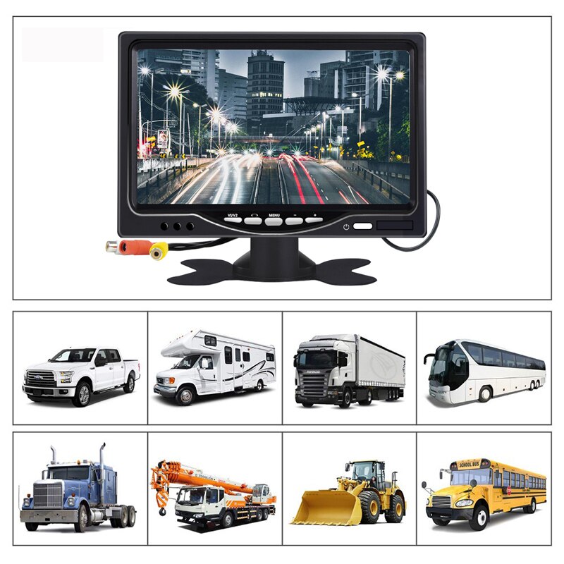 Moniteur LCD Portable 800x480 pour véhicule industriel, 7 pouces, avec entrée AV, pour sauvegarde arrière