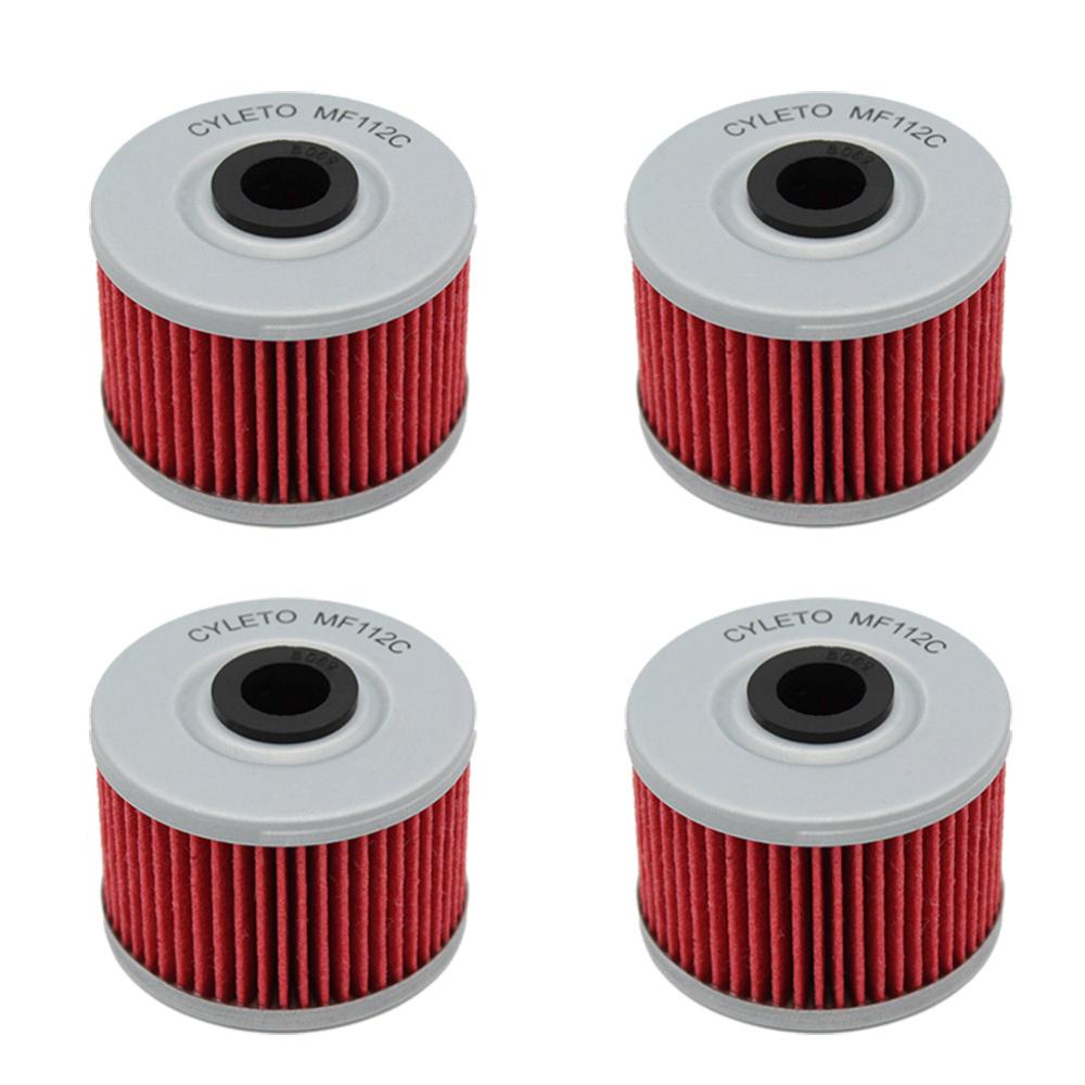 1/2/4 pièces moto filtre à huile pour Dinli 450 DMX 450 DL901 DL902 2005 460 DL904 DMX 460 Hisun 450 HS ATV-2 450: 4pcs-red