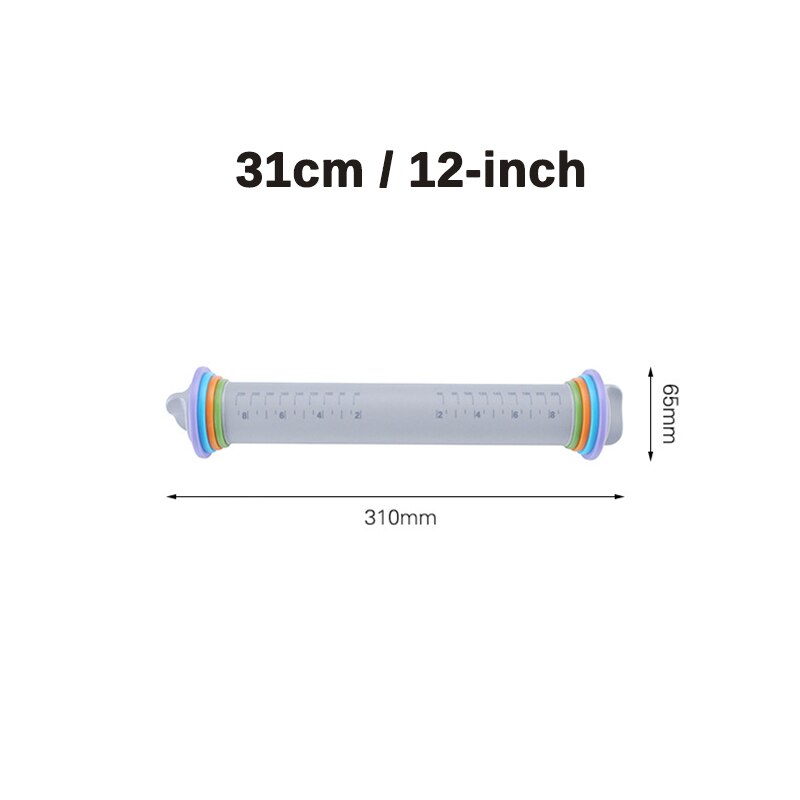 Adjustable Silicone Rolling Pin Dough Roller with Removable Thickness Rings Guides for Baking Dough Pizza Pie Cookies by Leeseph: Default Title