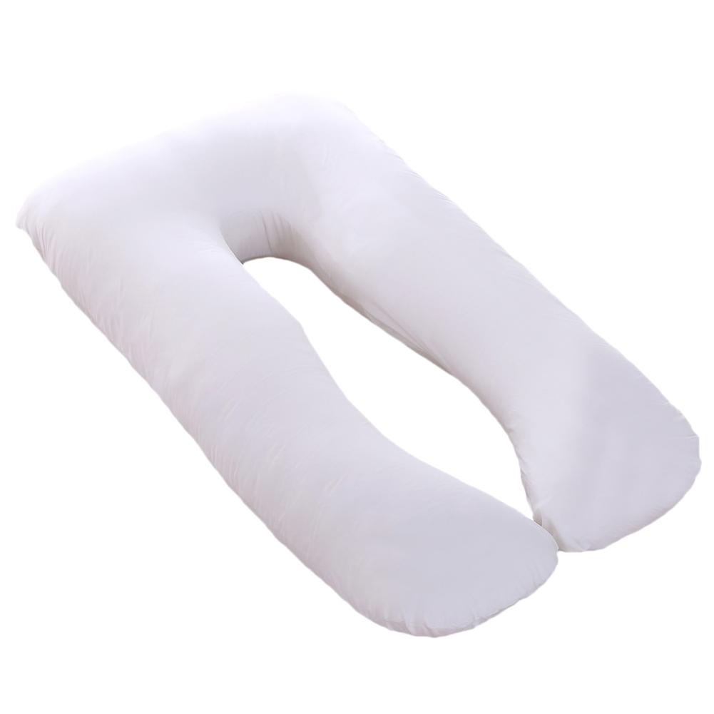 Fronha grande para mulheres grávidas, fronha de almofada grande em u, capa de almofada do bebê multifuncional laterais de dormir, algodão, suporte de fronha: white