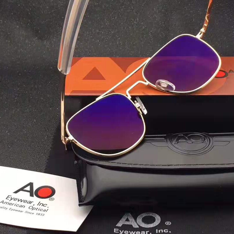 Militar do exército americano piloto ao óculos de sol lente de vidro dos homens mulher marca designer condução óculos masculino op55 op57 alta qualidade