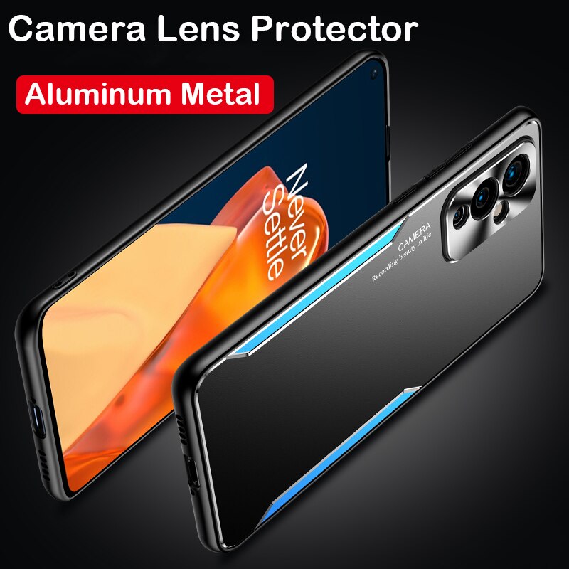 Aluminiowa metalowa obudowa robić Oneplus 9 zawodowiec Coque odporna na wstrząsy wytrzymałe opancerzenie osłona obiektywu aparatu pokrywa dla jeden plus 9 etui na telefon luksus