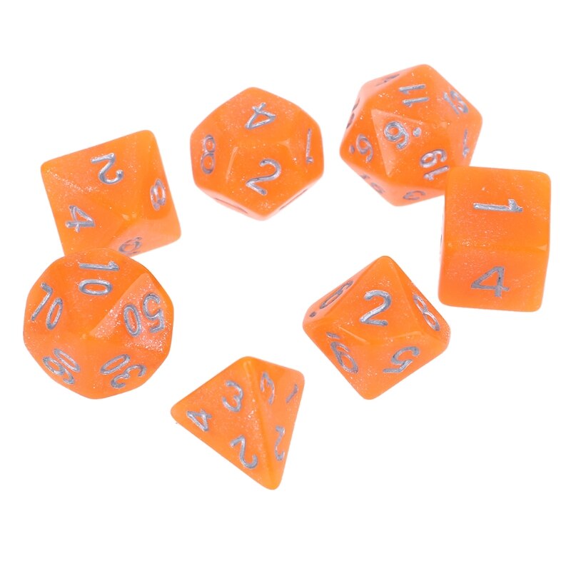 7 stücke D20 Acryl polyedrisch Würfel funkeln Doppel Farben 20 Seitige Würfel Tisch Bord Spielen Spiel für Bar Kneipe Verein Party M5TC: Orange