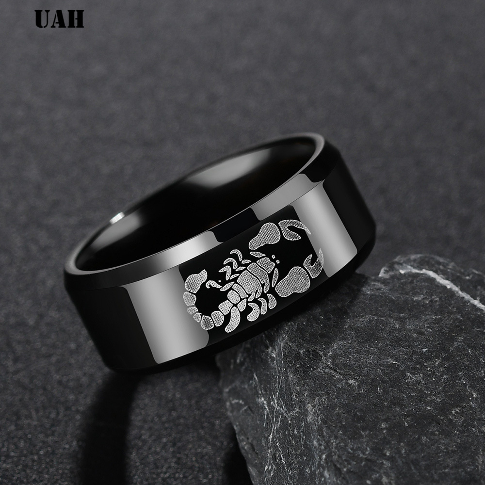 UAH-Bague Punk Scorpion en Acier Inoxydable pour Homme, Bijoux Rétro, Titane