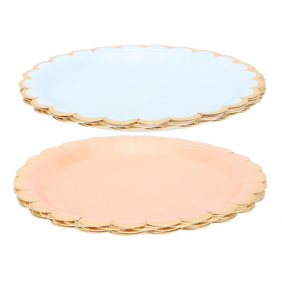 8pcs 7in Wegwerp Papier Ronde Plaat Verjaardag Bruiloft Feestartikelen Schotel Servies Wegwerp Borden Gerechten