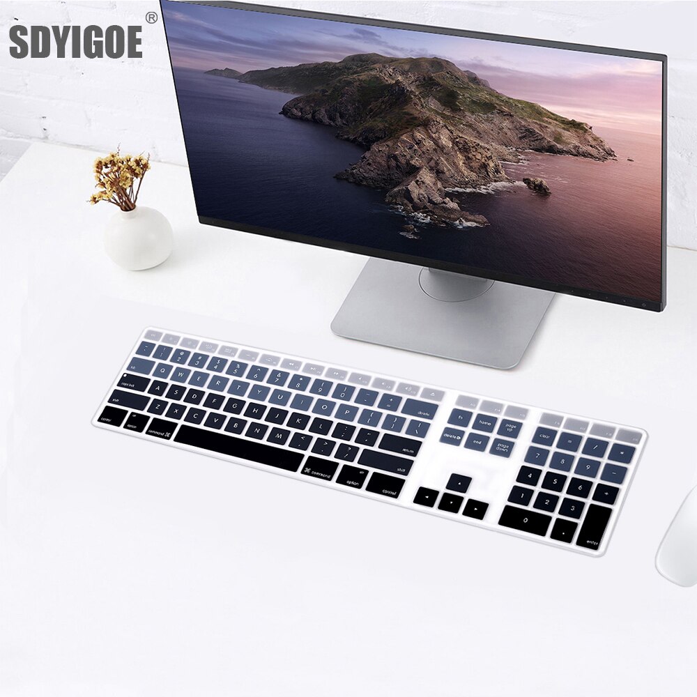 Silicone Keyboard Cover Keypad Skin Protector For Apple Magic Keyboard with Numeric Keypad A1843 MQ052LL/A MB110/B A1243 Imac