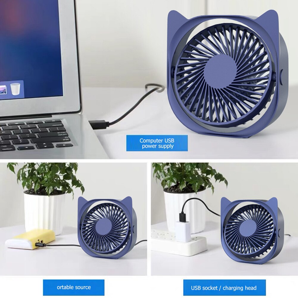 USB Cooling Pad Cooler Fan Heat Sink Universal Portable Summer Cooling Mini 3 Speeds 360 Rotation Office PC Cooler