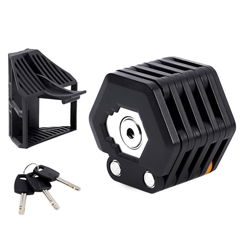 Fietsslot Met 3 Toetsen Opvouwbaar Hamburg-Lock Legering Anti-Diefstal Sterke Beveiliging Fiets Vouwen Lock Beugel fiets Kettingslot